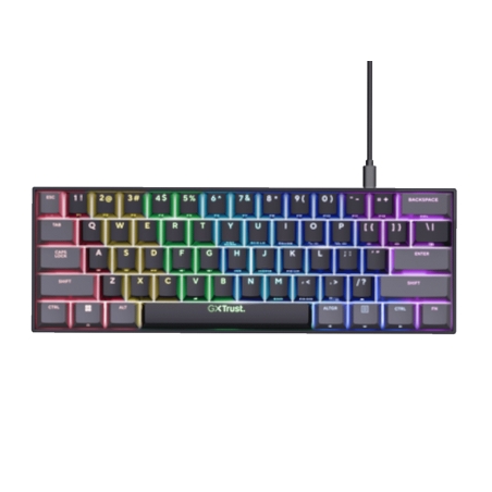 Tastatura TRUST GXT867 ACIRA 60% MINI/Gaming/ US/crna