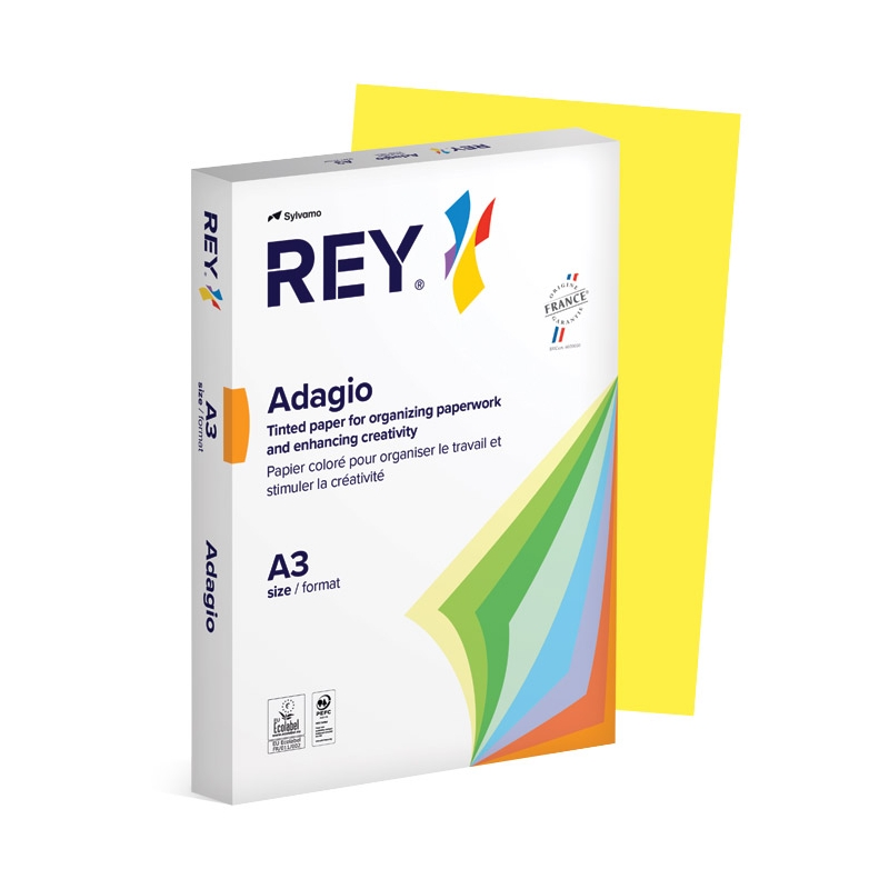 Papir Copy Rey Adagio A3 80g pk500 Sylvamo 66 jarko žuti (yellow)