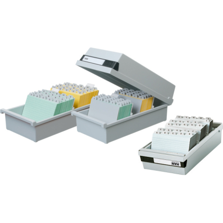 Kutija za indexne kartice 1/800 A7, dve pregrade Han siva