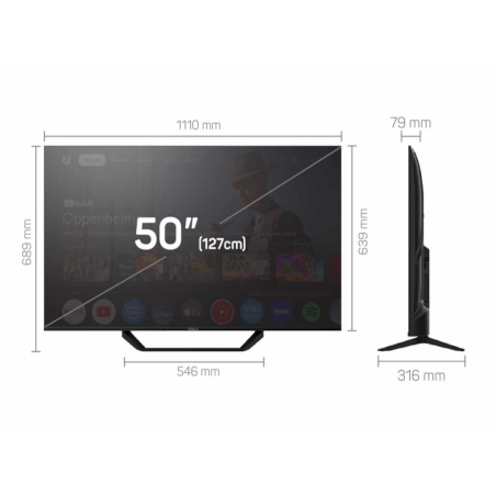 Televizor TESLA 50E655BUS/D-LED/50"/4K/Smart/Google TV/crna