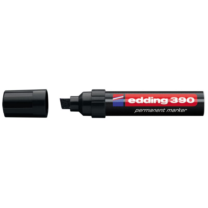 Marker permanent 390 4-12mm, deblji, kosi vrh Edding crna