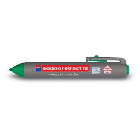 Marker za belu tablu E-12 Retract 1,5-3mm Edding zelena