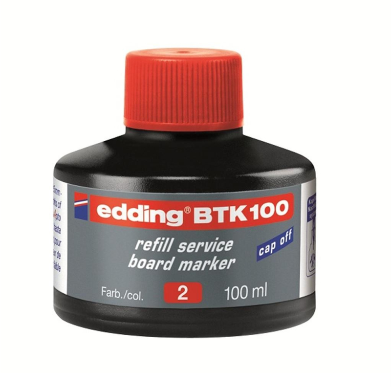 Refil za marker za belu tablu BTK 100, 100ml Edding crvena