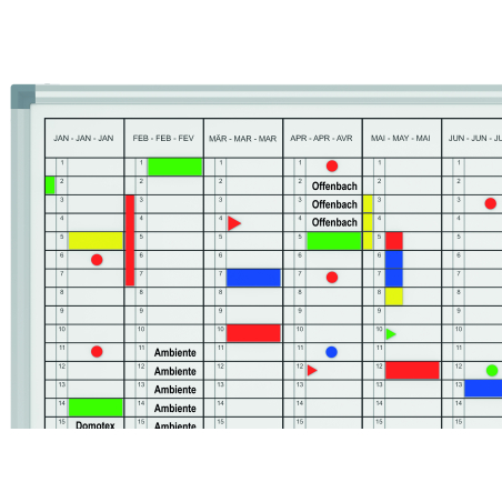 Godišnja planer tabla "MAULstandard", 90x120, 12 meseci MAUL