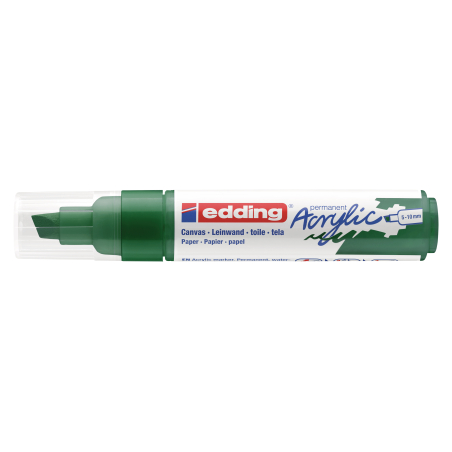 Akrilni marker E-5000 broad 5-10mm kosi vrh Edding zelena