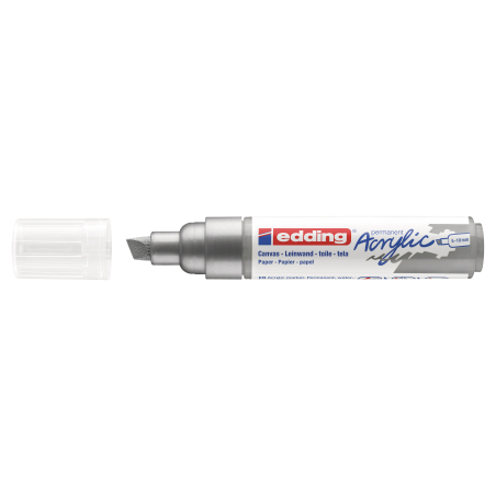 Akrilni marker E-5000 broad 5-10mm kosi vrh Edding srebrna