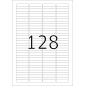 Etikete 43X8,5, zaobljene ivice A4/128 1/25 bela Herma