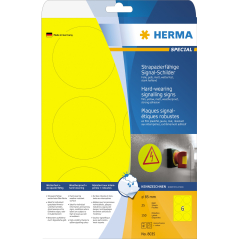 Etikete SIGNAL vodootporne,  O85 A4 1/25 žuta Herma