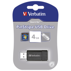 Memorija USB   4Gb PinStripe Verbatim 49061 crna blister