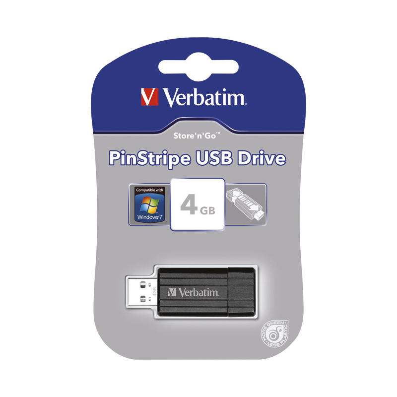 Memorija USB 4Gb PinStripe Verbatim 49061 crna blister