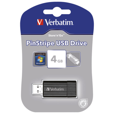 Memorija USB 4Gb PinStripe Verbatim 49061 crna blister