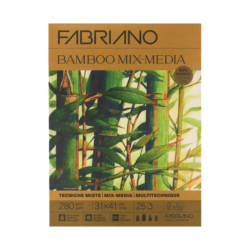 Blok Bamboo Mixed Media 31x41cm 25L 280g Fabriano 19100729
