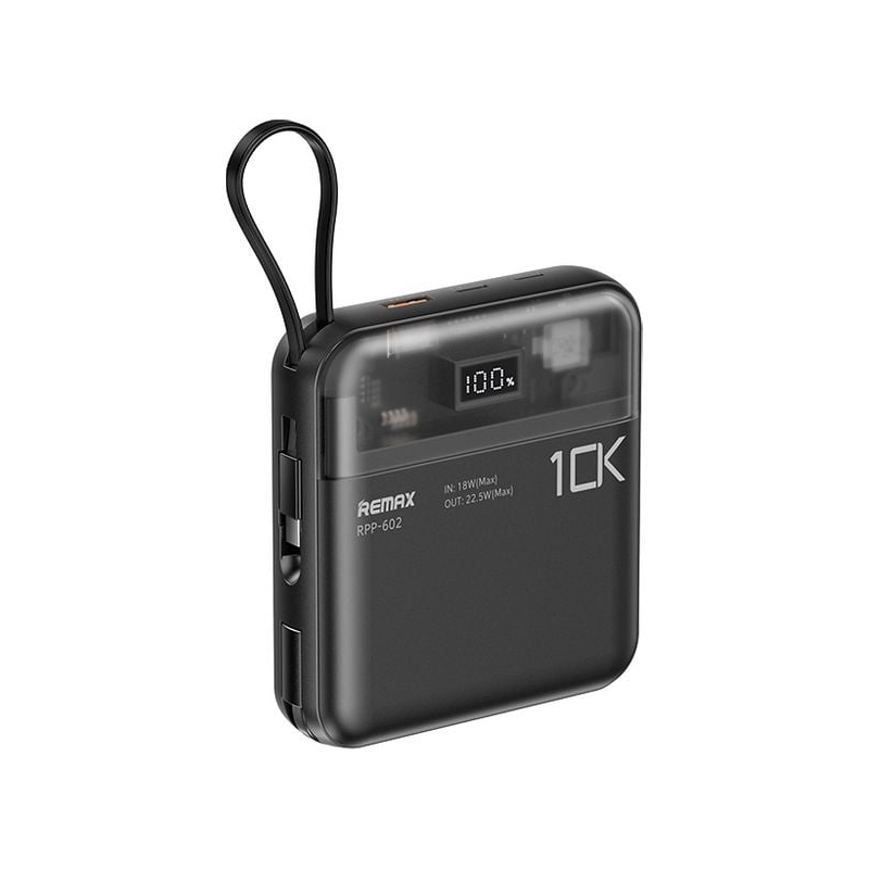 REMAX RPP-602 - 20W+QC 22.5W Power Bank with 2 Fast Charging Cables 10000mAh