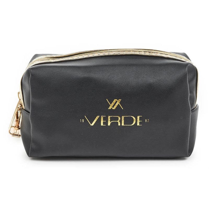 Neseser cetvrtasti sa zlatnim paspulom 0237, 18×7×10 cm Verde crna