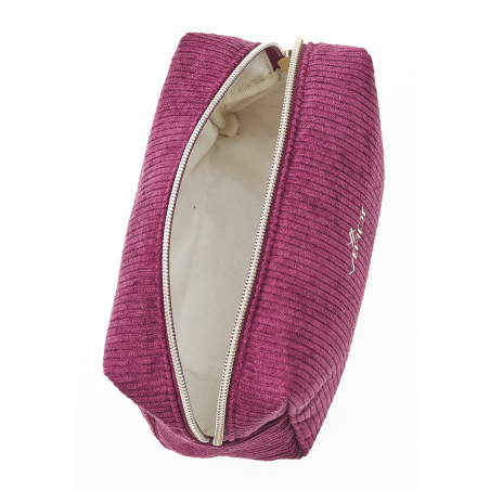 Neseser pravougaoni somotski 0288, 17×8×12 cm Verde roze