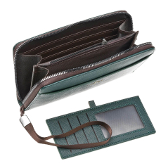 Novčanik ženski sa futrolom za vizit karte 0235, 19.5×3.5×10.5 cm Verde zelena