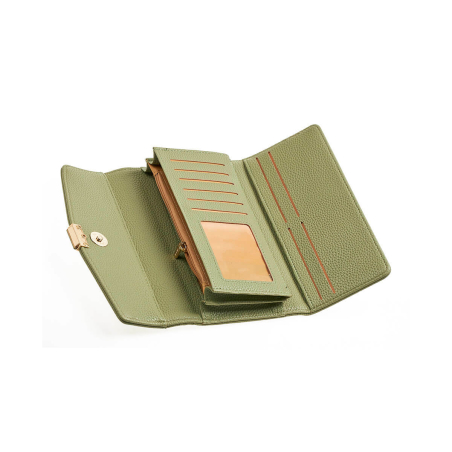 Novčanik ženski veci sa elegantnom kopcom 1432, 20×4×10 cm Verde zelena