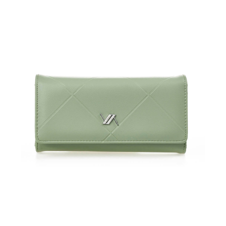Novčanik ženski pravougaoni sa štepom 1441, 19×3.5×10 cm Verde pastelno zelena