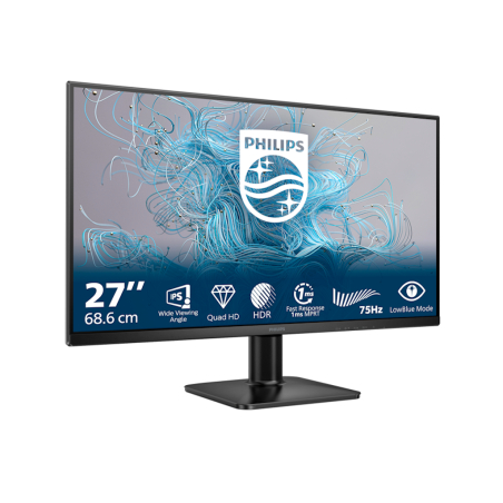 Monitor PHILIPS 27E2N1500L/00 27"/IPS/2560x1440/75Hz/4ms GtG/HDMI,DP/Adaptive sync/VESA/crna