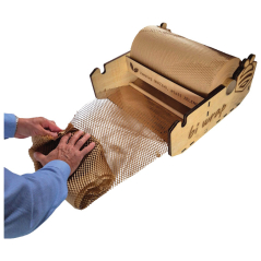 Papir pak/3D-Saće rolna 80g 38cmx250m dispenzer drveni Bi Wrap BWDNT 380 natur