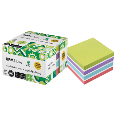 Blok samolepljiv kocka  75x75mm 450L UPM 5654-96UR neon-5boja