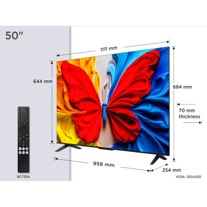 Televizor TCL 50S5K/QLED/50"/Full HD/60Hz/Google TV/crna