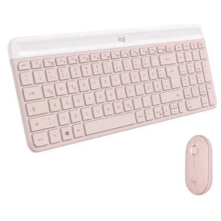 Logitech MK470 Slim Wireless Keyboard and Mouse, Rose - US