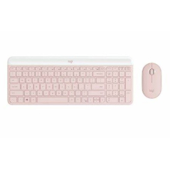 Logitech MK470 Slim Wireless Keyboard and Mouse, Rose - US
