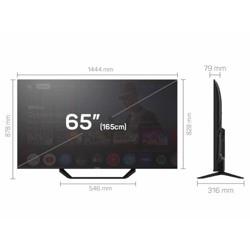 Televizor TESLA 65E655BUS/D-LED/65"/4K/Smart/Google TV/crna