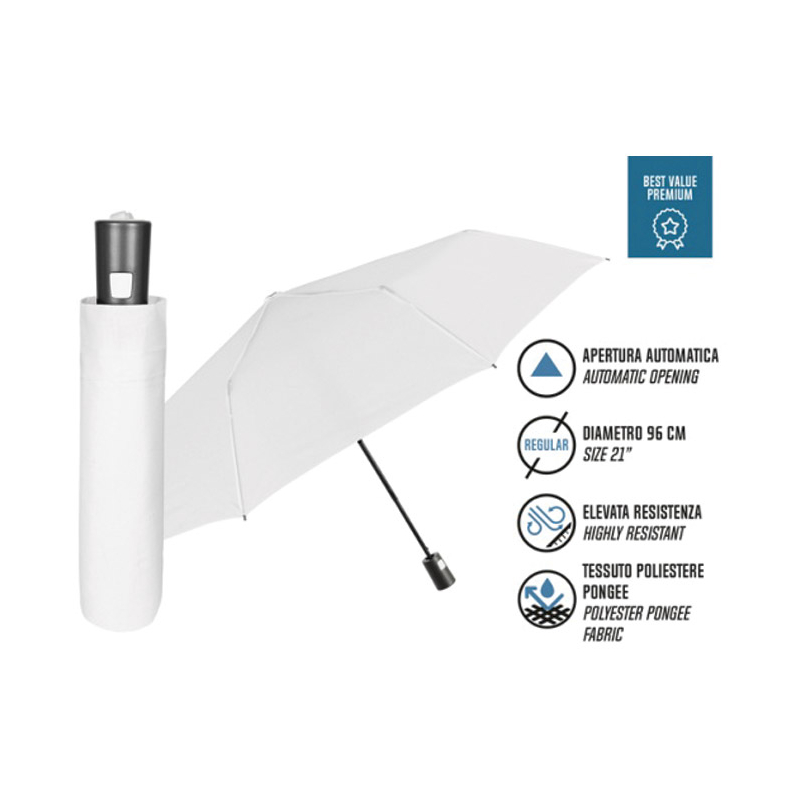 Kišobran automatik sklopivi Promo Perletti 96008-04 beli