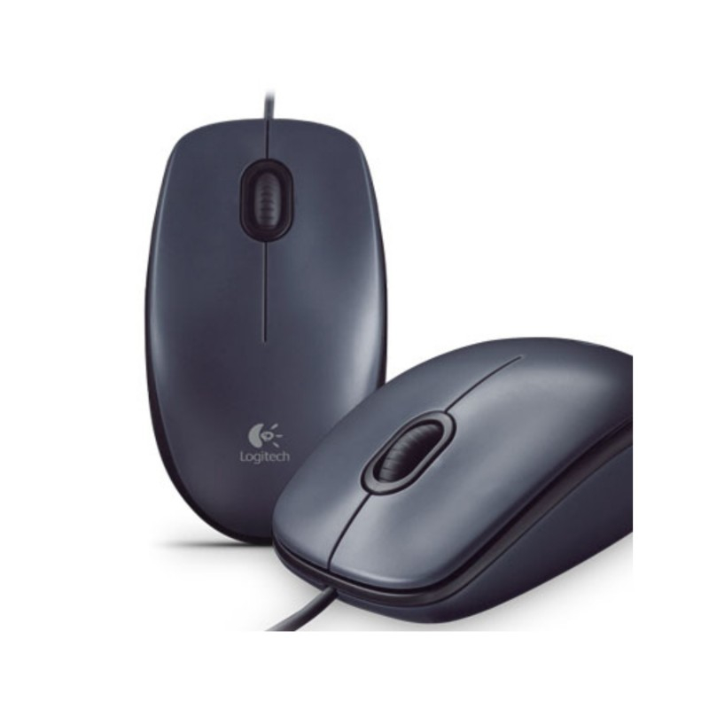 Logitech M90 Wired Optical Mouse, USB, Gray