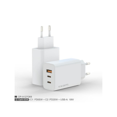 Zidni punjac FULMOVA GAN PD/65W/bela sa USB-C kablom