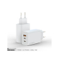Zidni punjac FULMOVA GAN PD/65W/bela sa USB-C kablom
