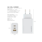 Zidni punjac FULMOVA GAN PD/65W/bela sa USB-C kablom