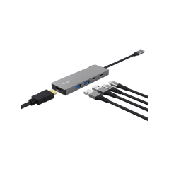 Adapter TRUST DALYX 5-IN-1 MULTIPORT/alu/siva
