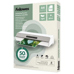 Folija za plastificiranje 80my A4 sjajna 50% reciklirani materijal pk100 Fellowes 100142987