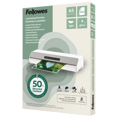 Folija za plastificiranje 80my A5 sjajna 50% reciklirani materijal pk100 Fellowes 100143440