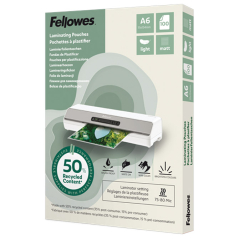 Folija za plastificiranje 80my A6 mat 50% reciklirani materijal pk100 Fellowes 100143438