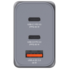 Punjač USB 3u1  65W GaN Verbatim 32201 crni blister