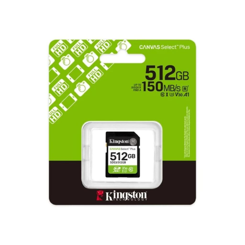Memorije kartice KINGSTON SDS3/512GB/Canvas Select Plus/Class10 UHS-I/150MB/s