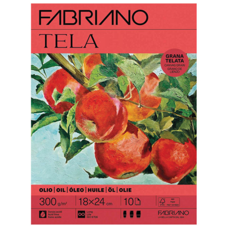 Blok Tela Olio 18x24cm 10L 300g (canvas grain/superficie telata) Fabriano 19100830