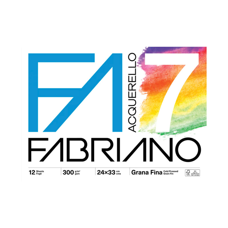 Blok za crtanje 33x24cm 12L 300g Acquerello7 Fabriano 19100767