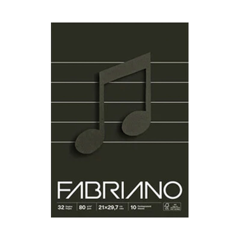 Notna sveska Quaderno Musica A4 32L 80g Fabriano 19100768