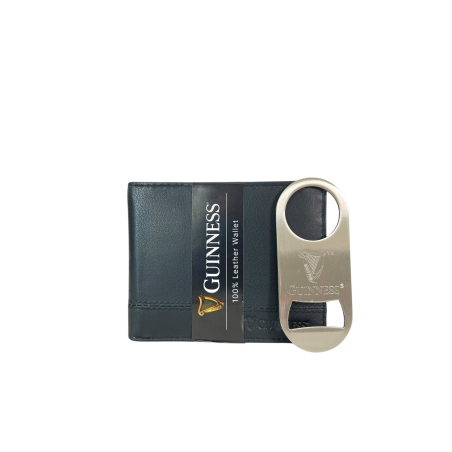 Gift box: novčanik muški kožni 120x90x20 mm i otvarač za flaše GS04 Guiness Guinness crna