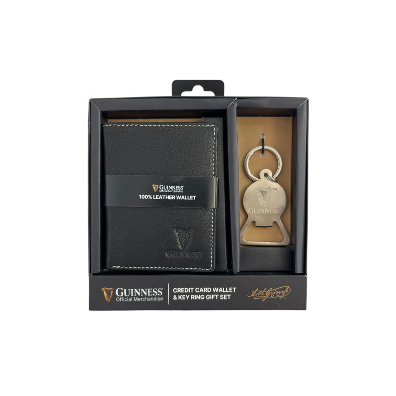 Gift box: kožna futrola za kartice 100x80 mm i otvarač za flaše JBGNGS 06 Guiness Guinness crna