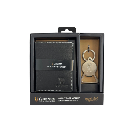 Gift box: kožna futrola za kartice 100x80 mm i otvarač za flaše JBGNGS 06 Guiness Guinness crna