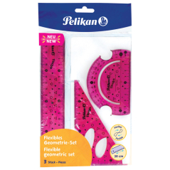 Geometrijski set 1/3 flexibilan Pelikan 700917 plava/roze blister