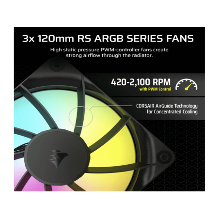 Kuler za CPU CORSAIR NAUTILUS 360/ARGB/360mm/triple fan/vodeno hladenje/crna