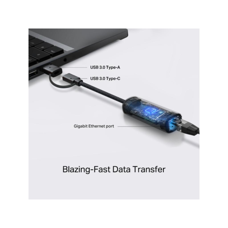 Adapter TP-LINK UE310C USB-C /USB-A- RJ45 Gigabit Ethernet Network