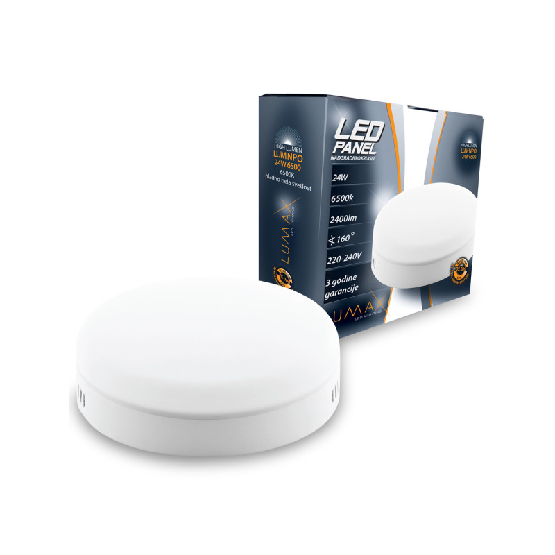 Led Panel High Lumen LUMNPO-24W 6500K Nadgradni-Okrugli 2400 lm